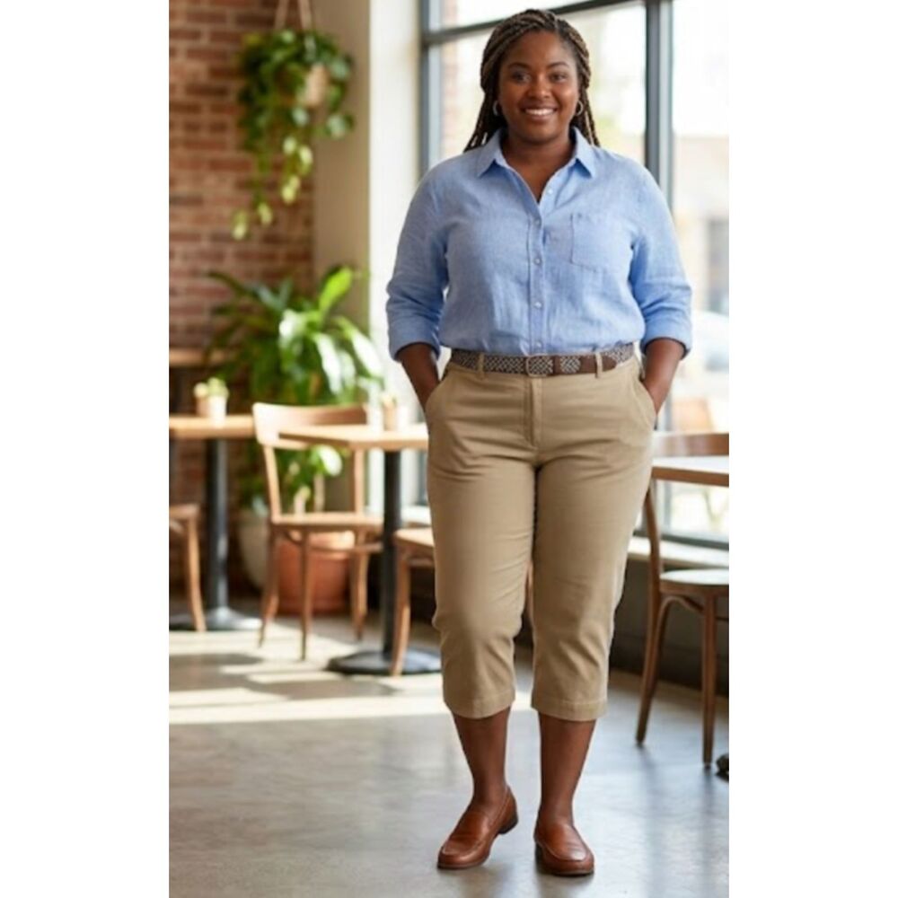 New St. John's Bay Secretly Slender Capri Pant Women's Plus Size 24W